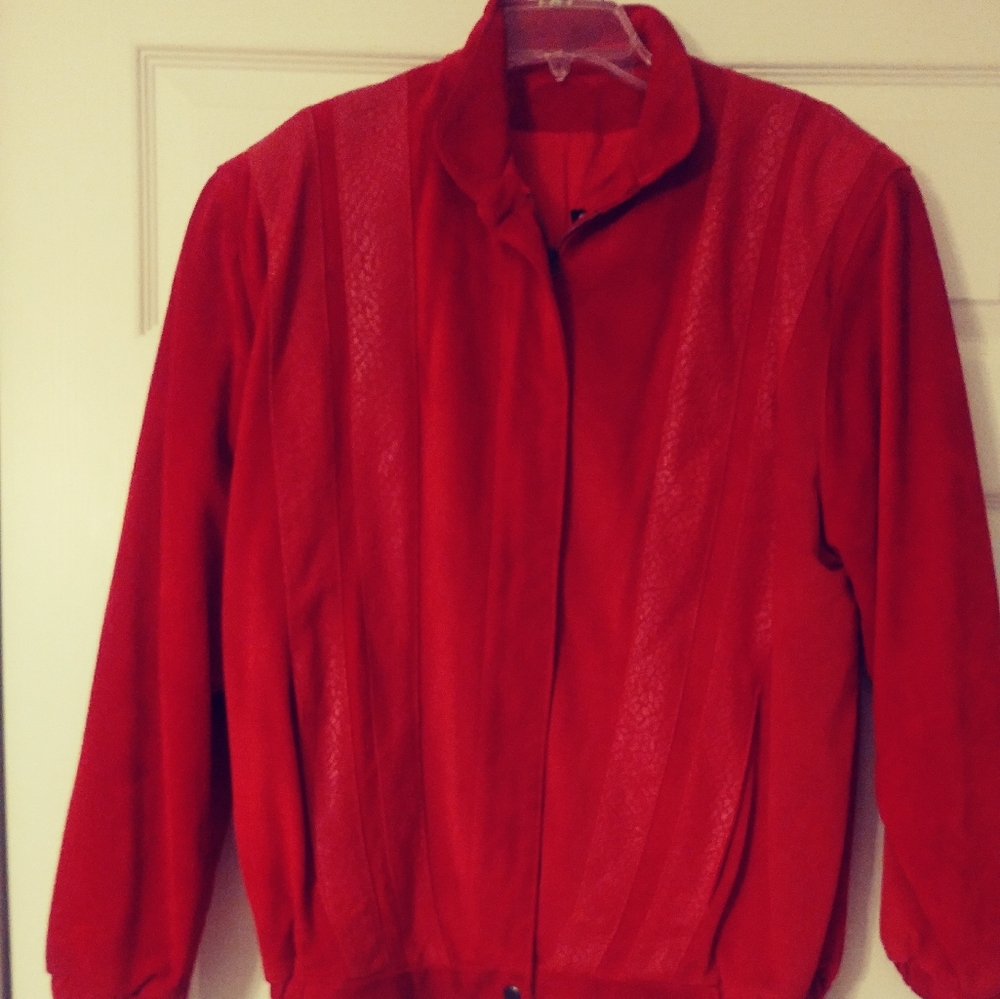 Vintage red suede jacket
